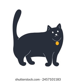 cat mascot animal funny illustration isolated on white background.