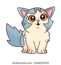 cat mascot cute isolated illustration