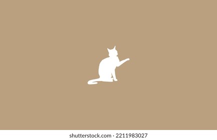 ilustración vectorial de diseño de mascota de gato plano