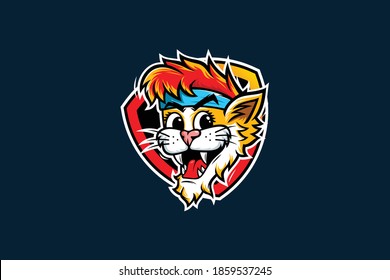 CAT MASCOT FOR ESPORT LOGO TEMPLATE