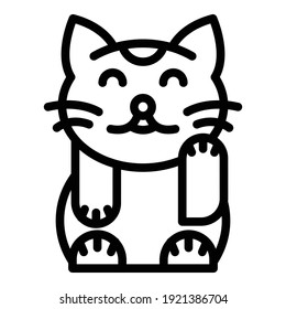 Cat mascot icon. Outline cat mascot vector icon for web design isolated on white background