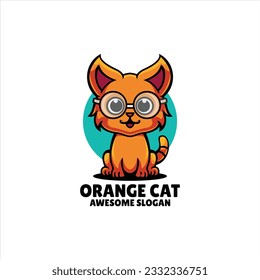 cat mascot illustration logo design
