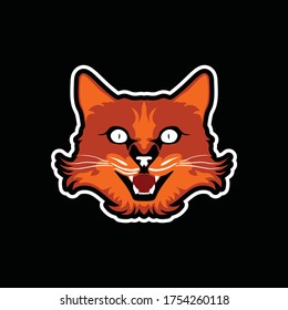 Cat mascot logo template for your company. cat head logo