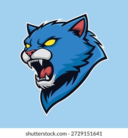 gato mascote logotipo vetor modelo de design full color eps 10