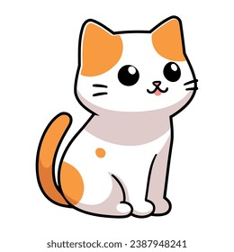 cat mascot sitting illustration isolated