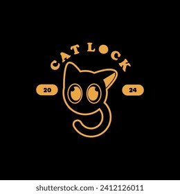 Cat mascot vector design in vintage style can be used as a logo or as a symbol