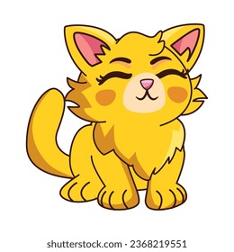 cat mascot yellow isolated illustration