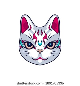 Cat mask design vector illustration.