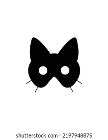 Cat mask , Halloween mask vector isolated on white background - vector illustration 