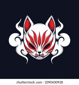 Cat mask japan illustration vector