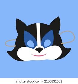 Cat mask on an elastic band, illustration