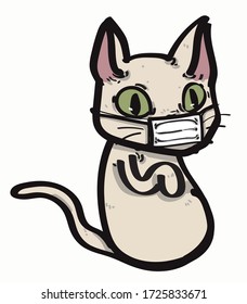 the cat with mask show how responsive with public