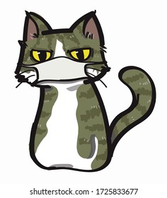 the cat with mask show how responsive with public
