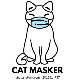 cat mask smart phone case design vector illustration for use in design and print poster canvas