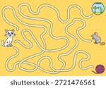 Cat maze graphic color sketch illustration vector 