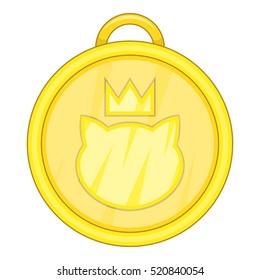 Cat medal icon. Cartoon illustration of cat medal vector icon for web design