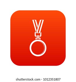 Cat medal icon digital red for any design isolated on white vector illustration
