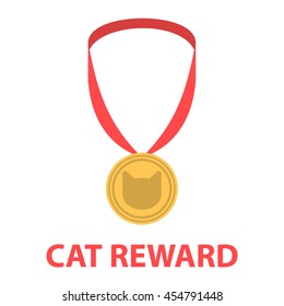 Cat medal icon of vector illustration for web and mobile design