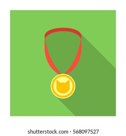 Cat medal icon of vector illustration for web and mobile