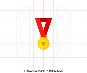 Cat Medal Vector Icon