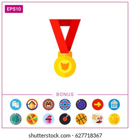 Cat Medal Vector Icon