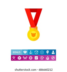 Cat Medal Vector Icon