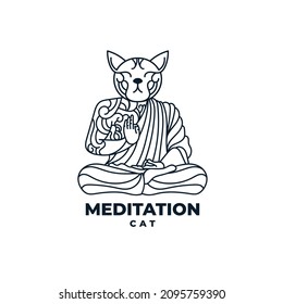 
cat meditation. line art of a cat meditating. meditation drawing art