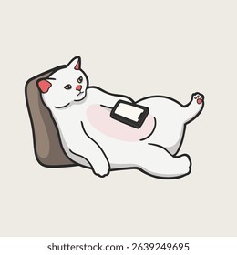Cat Meme Sticker Vector Cute Illustration
