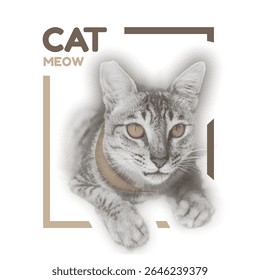 gato miau retrato crachá logotipo design