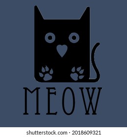 cat meow unisex wo one art art design vector illustration for use in design and print poster canvas