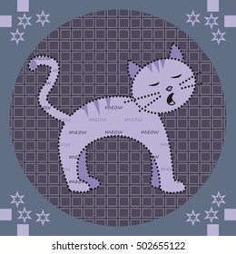 cat, meow, vector illustration