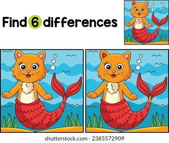 Cat Mermaid Find The Differences