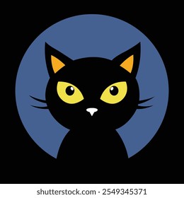 Cat Minimal Halloween Vector Design.