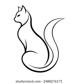 Cat minimalist logo design 1