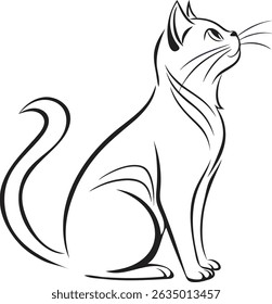 Cat Minimalist silhouette  icon vector