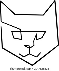 cat minimalistic vector one line illustration
