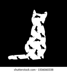 Сute cat. Modern minimalistic design. 