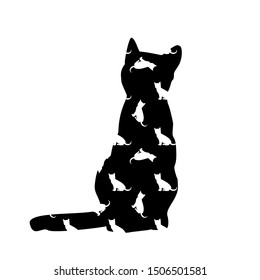 Сute cat. Modern minimalistic design. 