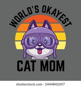 cat mom animal vector t shirt design