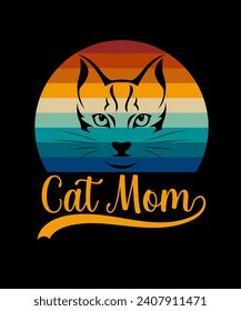  Cat mom and best days are cat days Vector art illustration. T-shirt design.