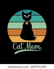  Cat mom and best days are cat days Vector art illustration. T-shirt design.