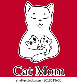 cat mom best cat lover kitten mother family art shir mens best vector design illustration print poster