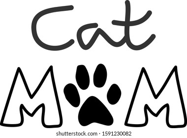 Cat mom - lettering doodle.