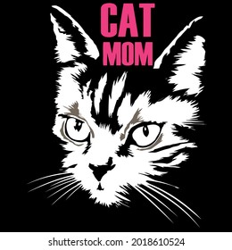 cat mom long art ank art op design vector illustration for use in design and print poster canvas