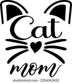 Cat MOM Love Digital EPs Vector graphics File