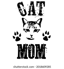 cat mom lovers meow design unisex wo one design vector illustration for use in design and print poster canvas
