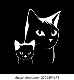 Cat Mom | Minimalist and Simple Silhouette - Vector illustration