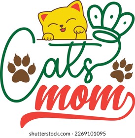 Cat mom svg vector design svg