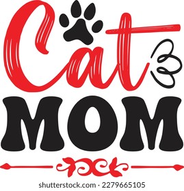 Cat Mom t shirt design