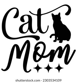 CAT MOM t shirt design, vector file